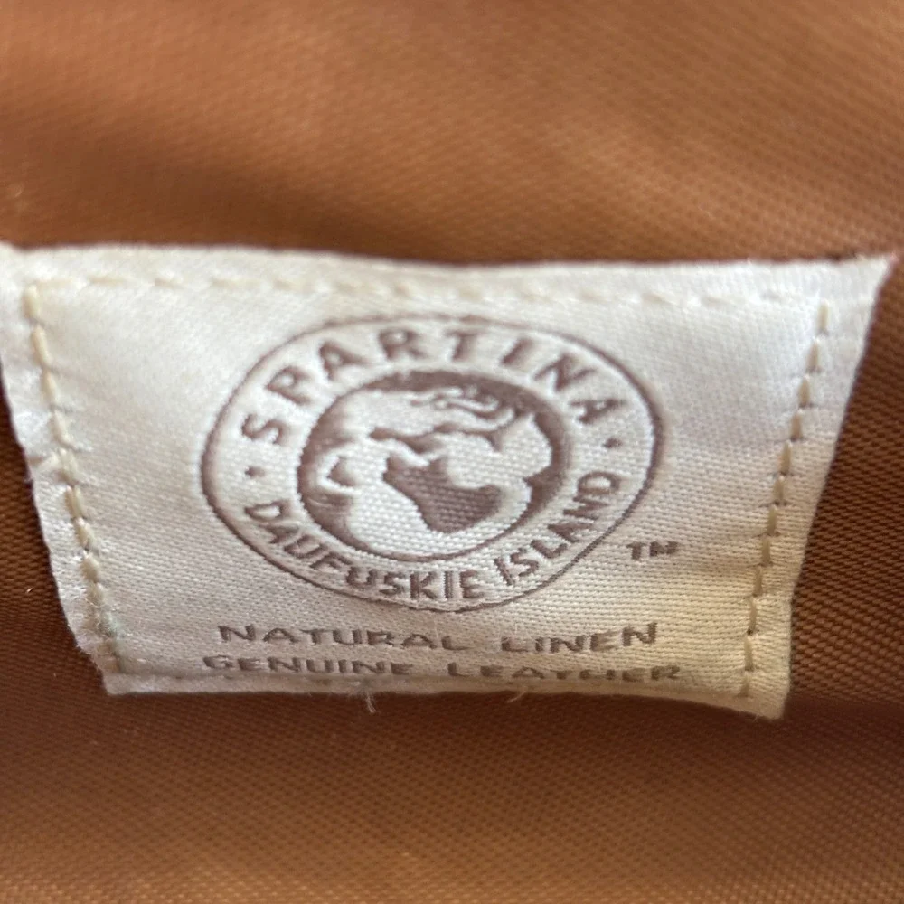 Spartina‎ 449 Daufuskie Island Floral Linen Leather Kiss Lock Coin Purse Wallet